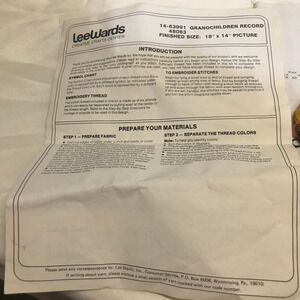 Vintage LeeWards Cross Stitch Kit 18 x 14 Grandchildren Record